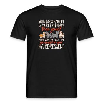 Salon de coiffure pour chiens - T-shirt homme - noir - Devant - AI Model Male 178 light (178cm)