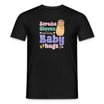 Infirmière Bébé Maternité Infirmière - T-shirt homme - noir - Devant - AI Model Male 178 light (178cm)