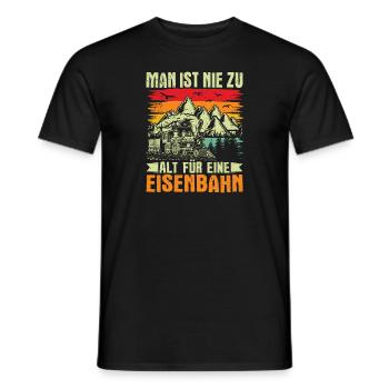 Modelleisenbahner Eisenbahner Geschenkidee - Männer T-Shirt - Schwarz - Vorne - AI Model Male 178 light (178cm)