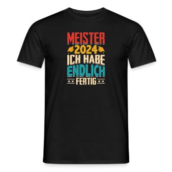 Meister 2024 Geschenk Meisterprüfung bestanden - Männer T-Shirt - Schwarz - Vorne - AI Model Male 178 light (178cm)