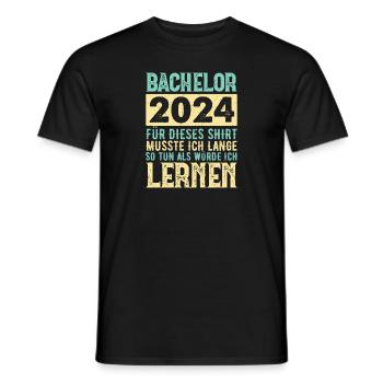 Bachelor 2024 Geschenkidee Abschluss - Männer T-Shirt - Schwarz - Vorne - AI Model Male 178 light (178cm)