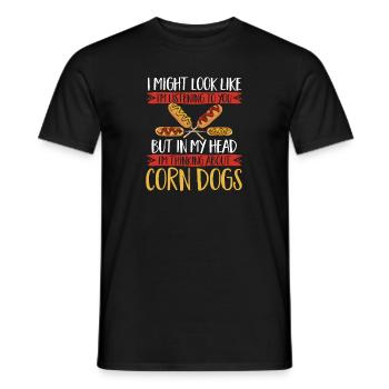 Corn Dog Corndog - Men's T-Shirt - black - Front - AI Model Male 178 light (178cm)