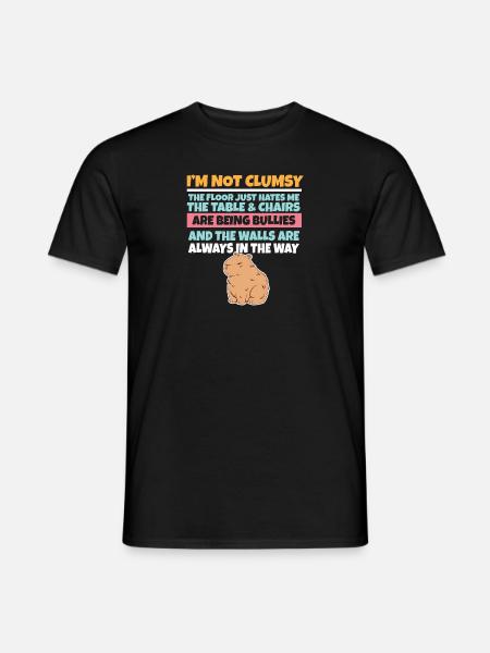 Je ne suis pas maladroit Le sol me déteste Capybara stupide - T-shirt homme - noir