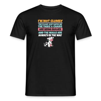Je ne suis pas maladroit, le sol me déteste, vache stupide - T-shirt homme - noir - Devant - AI Model Male 178 light (178cm)