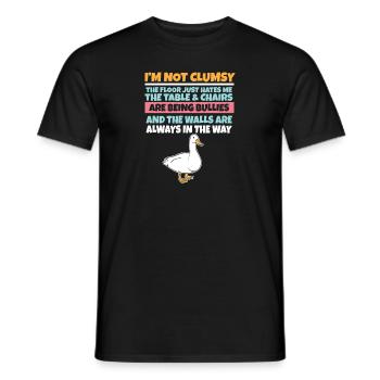 I'm Not Clumsy The Floor Hates Me Foolish Duck - Men's T-Shirt - black - Front - AI Model Male 178 light (178cm)