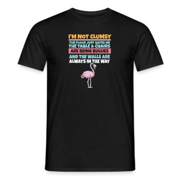 I'm Not Clumsy The Floor Hates Me Foolish Flamingo - Men's T-Shirt - black - Front - AI Model Male 178 light (178cm)
