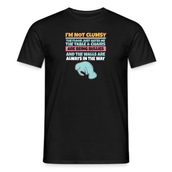 Je ne suis pas maladroit Le sol me déteste Lamantin stupide - T-shirt homme - noir - Devant - AI Model Male 178 light (178cm)