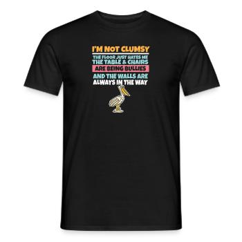 Je ne suis pas maladroit Le sol me déteste Pélican stupide - T-shirt homme - noir - Devant - AI Model Male 178 light (178cm)