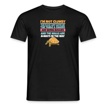 I'm Not Clumsy The Floor Hates Me Foolish Turtle - Men's T-Shirt - black - Front - AI Model Male 178 light (178cm)