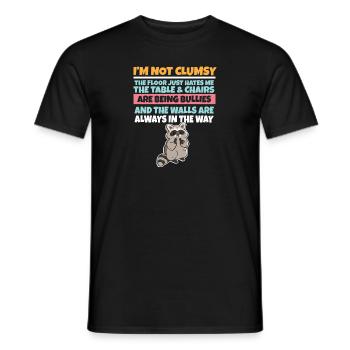 Je ne suis pas maladroit Le sol me déteste raton laveur stupide - T-shirt homme - noir - Devant - AI Model Male 178 light (178cm)