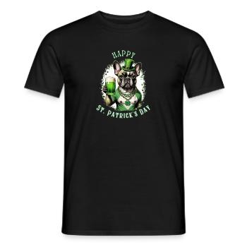 St. Patrick's Day French Bulldog I St. Paddy's - Men's T-Shirt - black - Front - AI Model Male 178 light (178cm)