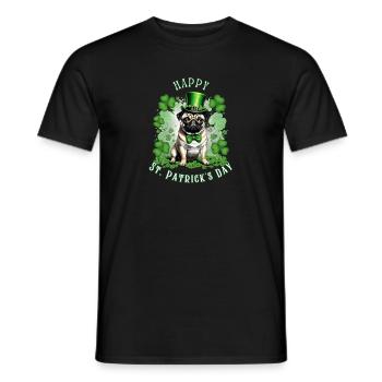 Carlin de la Saint-Patrick I Shamrock Carlin de la Saint-Paddy - T-shirt homme - noir - Devant - AI Model Male 178 light (178cm)