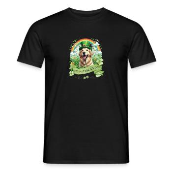 Chapeau vert et trèfle I Or de la Saint-Patrick - T-shirt homme - noir - Devant - AI Model Male 178 light (178cm)