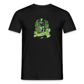Carlin de la Saint-Patrick I Shamrock Carlin de la Saint-Paddy - T-shirt homme - noir - Devant - AI Model Male 178 light (178cm)