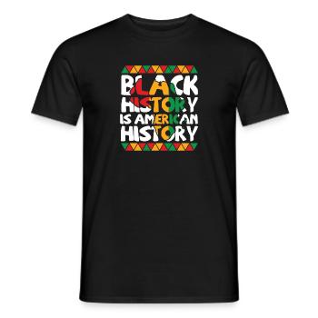 Schwarze Geschichte ist amerikanische Geschichte Patriotisches Afrika - Männer T-Shirt - Schwarz - Vorne - AI Model Male 178 light (178cm)