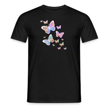 Schmetterling Schmetterling Tier bunt Farbe - Männer T-Shirt - Schwarz - Vorne - AI Model Male 178 light (178cm)