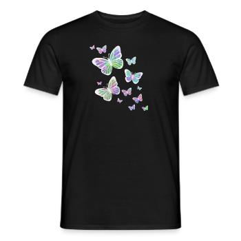 Schmetterling Schmetterling Tier bunt Farbe - Männer T-Shirt - Schwarz - Vorne - AI Model Male 178 light (178cm)