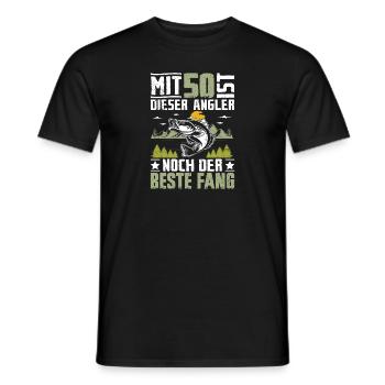 Mit 50 ist dieser Angler immer noch der beste Fang - Männer T-Shirt - Schwarz - Vorne - AI Model Male 178 light (178cm)