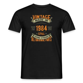 40th Birthday Vintage 1984 Classic Birthday 40 Yea - Men's T-Shirt - black - Front - AI Model Male 178 light (178cm)