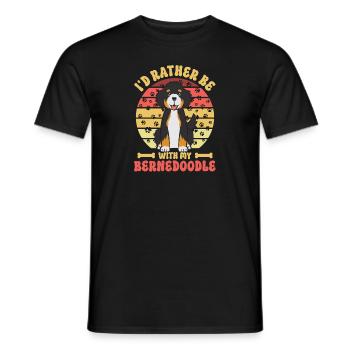 Chien Bernedoodle - T-shirt homme - noir - Devant - AI Model Male 178 light (178cm)