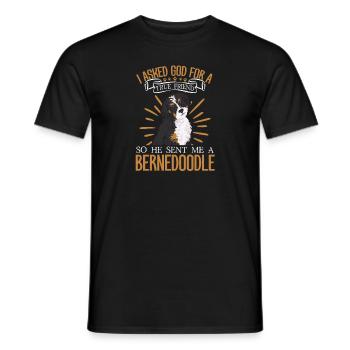 Chien Bernedoodle - T-shirt homme - noir - Devant - AI Model Male 178 light (178cm)