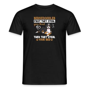 Chien Bernedoodle - T-shirt homme - noir - Devant - AI Model Male 178 light (178cm)