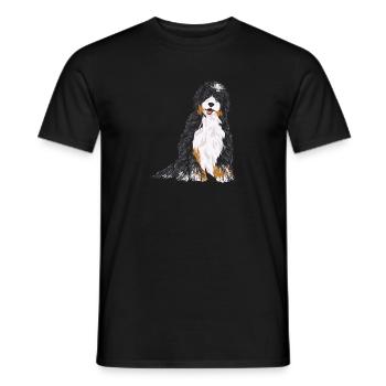 Bernedoodle Dog - Men's T-Shirt - black - Front - AI Model Male 178 light (178cm)