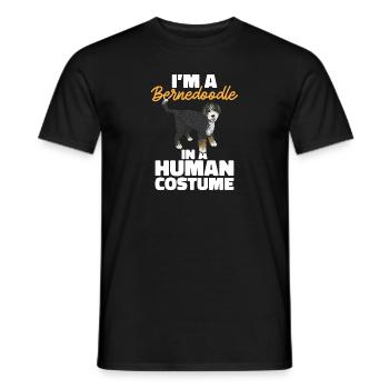 Bernedoodle Hund - Männer T-Shirt - Schwarz - Vorne - AI Model Male 178 light (178cm)