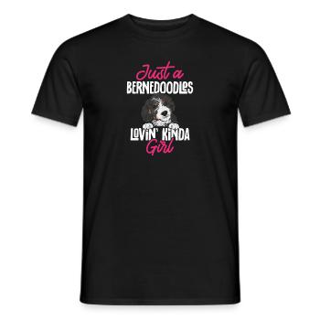 Bernedoodle Dog - Men's T-Shirt - black - Front - AI Model Male 178 light (178cm)