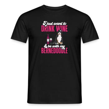 Bernedoodle Dog - Men's T-Shirt - black - Front - AI Model Male 178 light (178cm)