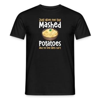 Purée de pommes de terre Purée de pommes de terre - T-shirt homme - noir - Devant - AI Model Male 178 light (178cm)