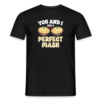 Purée de pommes de terre Purée de pommes de terre - T-shirt homme - noir - Devant - AI Model Male 178 light (178cm)
