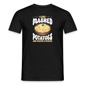 Purée de pommes de terre Purée de pommes de terre - T-shirt homme - noir - Devant - AI Model Male 178 light (178cm)