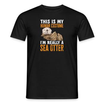 Loutre de mer - T-shirt homme - noir - Devant - AI Model Male 178 light (178cm)