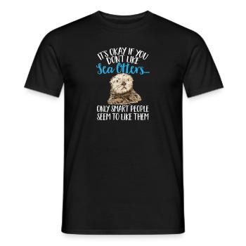 Loutre de mer - T-shirt homme - noir - Devant - AI Model Male 178 light (178cm)