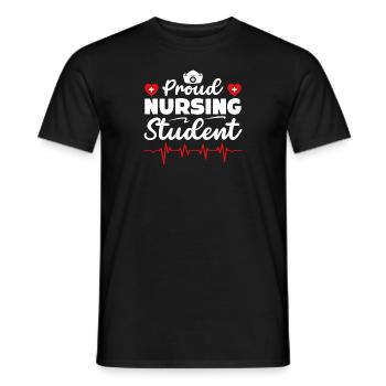 Krankenpflegeschülerin stolze Absolventin der Krankenpflegeschule - Männer T-Shirt - Schwarz - Vorne - AI Model Male 178 light (178cm)