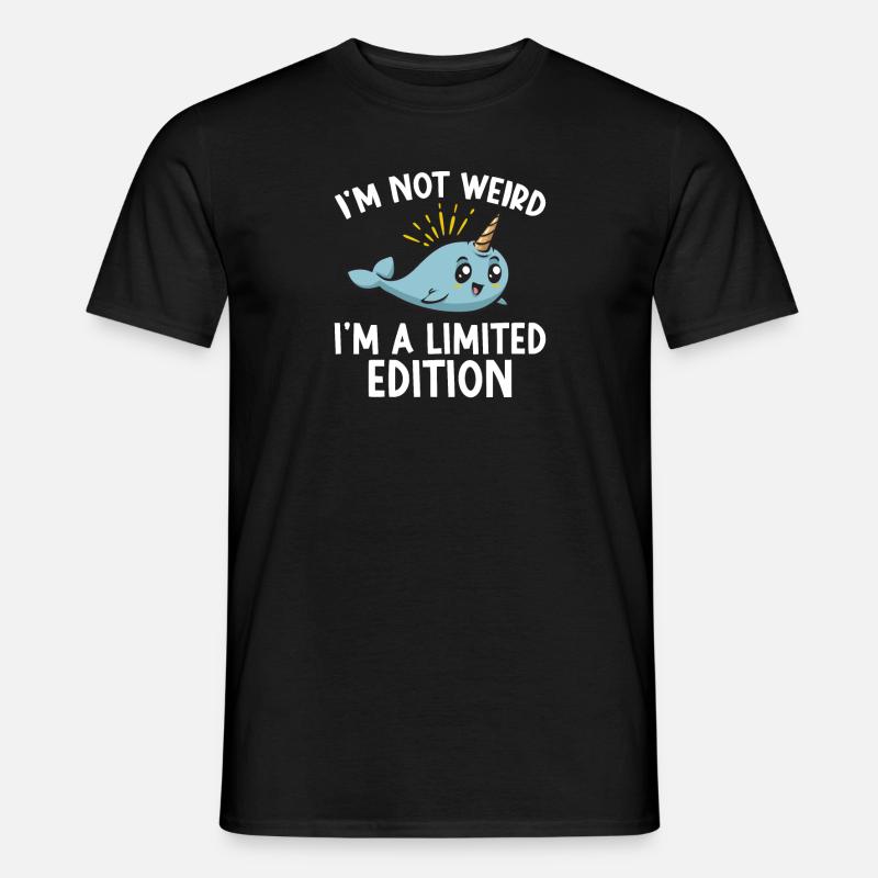 Narwal Einhornwal - Männer T-Shirt - Schwarz