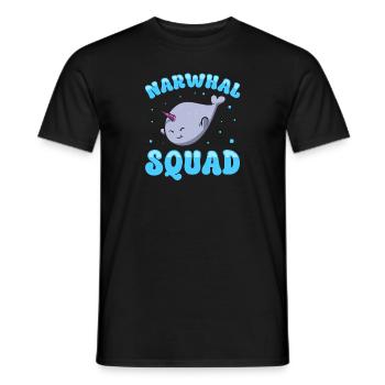 Narwhal Unicorn Whale - Men's T-Shirt - black - Front - AI Model Male 178 light (178cm)