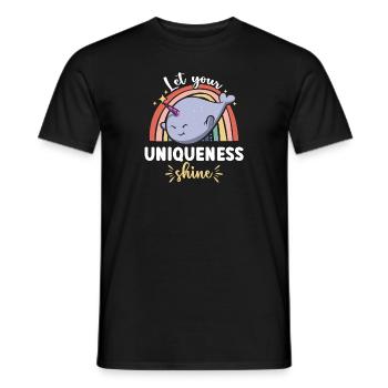 Narwhal Unicorn Whale - Men's T-Shirt - black - Front - AI Model Male 178 light (178cm)