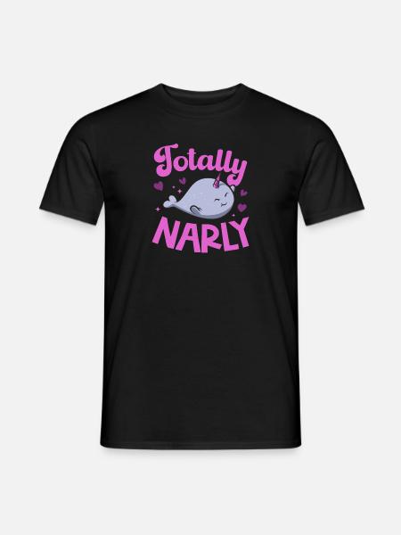 Narwal Einhornwal - Männer T-Shirt - Schwarz