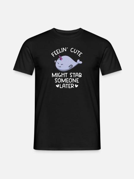 Narwal Einhornwal - Männer T-Shirt - Schwarz