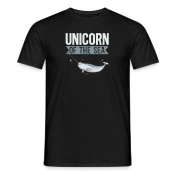 Narwhal Unicorn Whale - Men's T-Shirt - black - Front - AI Model Male 178 light (178cm)