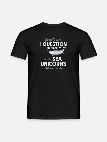 Narwal Einhornwal - Männer T-Shirt - Schwarz