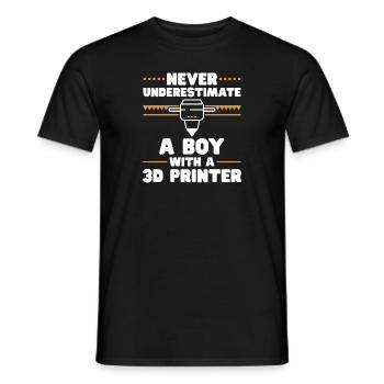 Imprimante 3D Impression 3D - T-shirt homme - noir - Devant - AI Model Male 178 light (178cm)