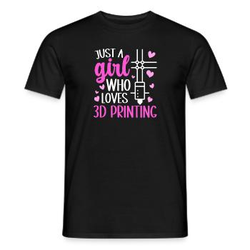 3D Printer 3D Printing - Men's T-Shirt - black - Front - AI Model Male 178 light (178cm)