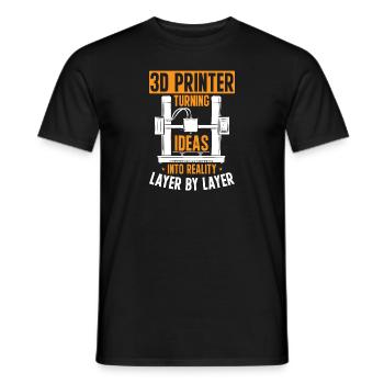 3D Printer 3D Printing - Men's T-Shirt - black - Front - AI Model Male 178 light (178cm)