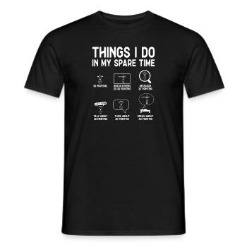 3D Printer 3D Printing - Men's T-Shirt - black - Front - AI Model Male 178 light (178cm)