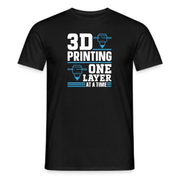 3D Printer 3D Printing - Men's T-Shirt - black - Front - AI Model Male 178 light (178cm)