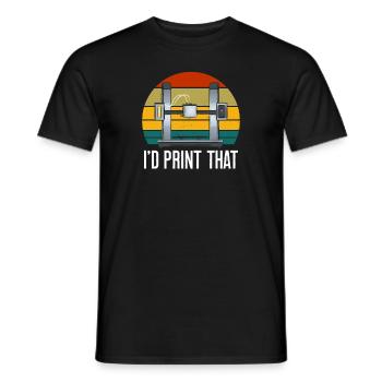 3D Printer 3D Printing - Men's T-Shirt - black - Front - AI Model Male 178 light (178cm)