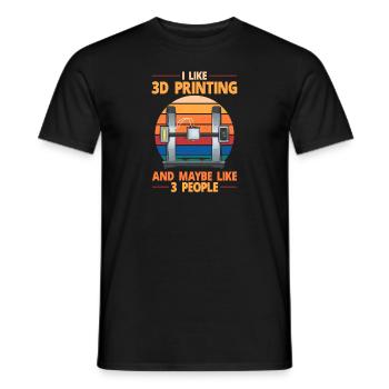 3D Printer 3D Printing - Men's T-Shirt - black - Front - AI Model Male 178 light (178cm)